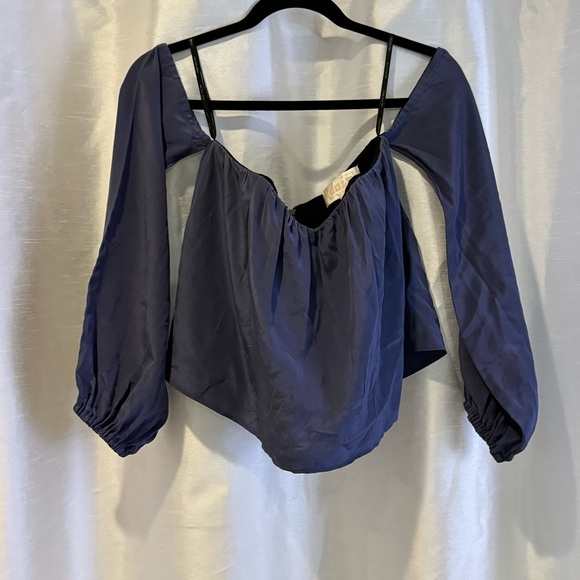Stone Cold Fox Anita Off The Shoulder Top In Steel Blue - Picture 3 of 7
